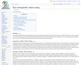 Basic Writing/Public Affairs Writing