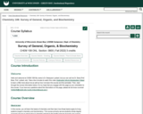 Chemistry 108: Survey of General, Organic, and Biochemistry Syllabus