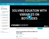 Intro to equations with variables on both sides
