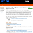 Body Image, Gender, and School Experience in Adolescence