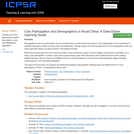 Civic Participation and Demographics in Rural China: A Data-Driven Learning Guide