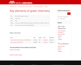 Key Elements of Green Chemistry