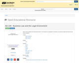 BA 226 - Business Law and the Legal Environment