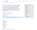 BA 111 - Introduction to Practical Accounting I