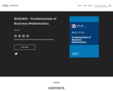 BUSI1915 - Fundamentals of Business Mathematics