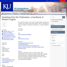 Greetings from the Teklimakan: a handbook of Modern Uyghur