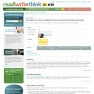 All About Our Town: Using Brochures to Teach Informational Writing
